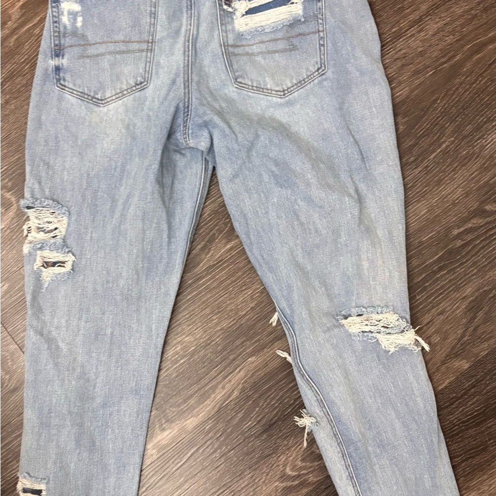 American Eagle Outfitters Light Blue Distressed Boyfriend Jeans - Picture 7 of 11